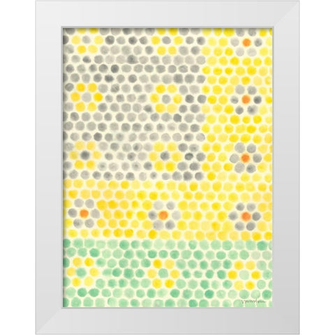 Floral Linoleum I White Modern Wood Framed Art Print by Lam, Vanna