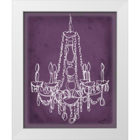 Plum Chandelier Sketch I White Modern Wood Framed Art Print by Harper