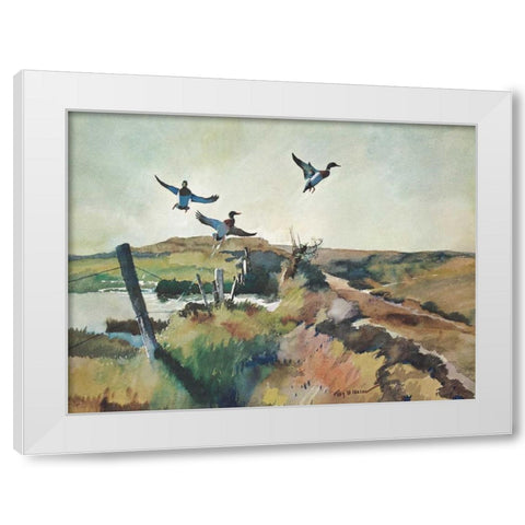 The Alarm White Modern Wood Framed Art Print by Mason, Roy M.