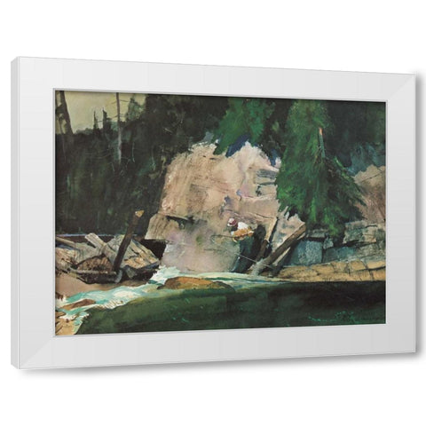 Fishing Retreat IV White Modern Wood Framed Art Print by Mason, Roy M.