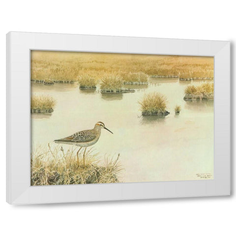 Waiting White Modern Wood Framed Art Print by Sutton, George