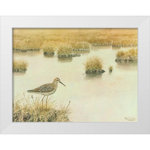 Waiting White Modern Wood Framed Art Print by Sutton, George