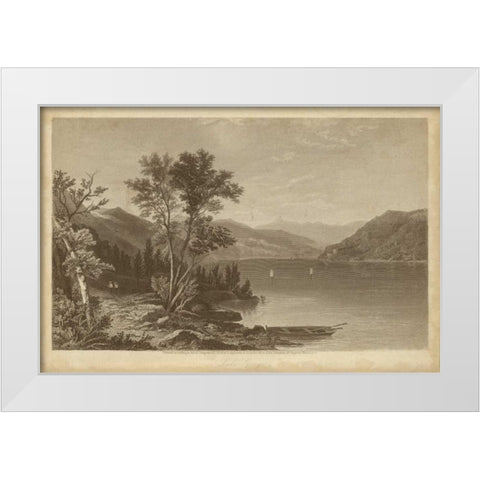 Lake George White Modern Wood Framed Art Print by R. Hinshelwood