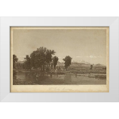The Rocky Mountains White Modern Wood Framed Art Print by R. Hinshelwood