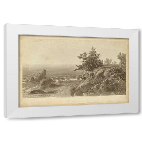 On the Beverly Coast Massachusetts White Modern Wood Framed Art Print by R. Hinshelwood