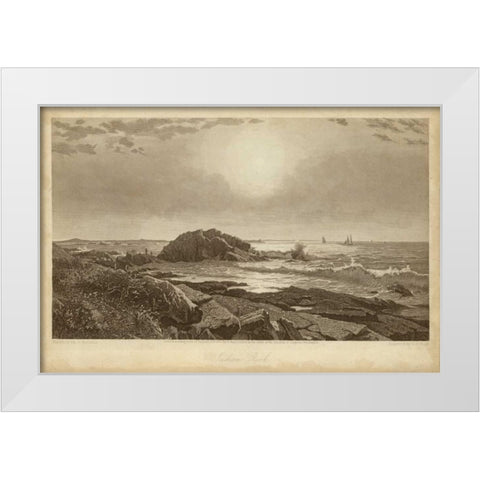 Indian Rock White Modern Wood Framed Art Print by R. Hinshelwood