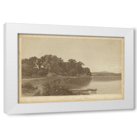 Mouth of the Moodna on the Hudson White Modern Wood Framed Art Print by R. Hinshelwood