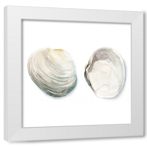 Watercolor Shells II White Modern Wood Framed Art Print by Meagher, Megan