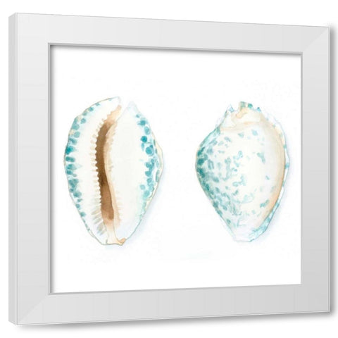 Watercolor Shells VI White Modern Wood Framed Art Print by Meagher, Megan