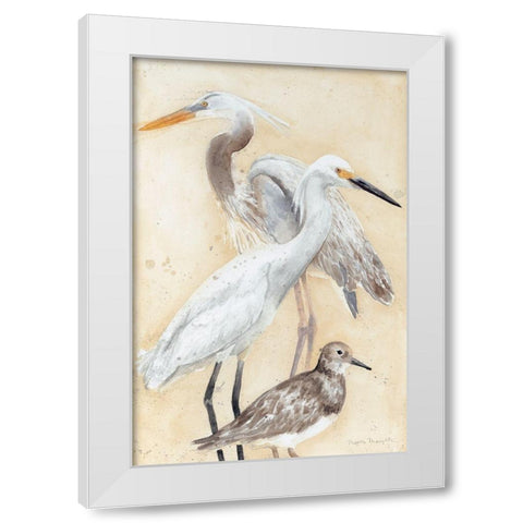 Watercolor Waterbirds II White Modern Wood Framed Art Print by Meagher, Megan