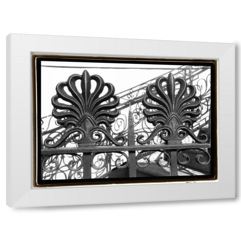 Wrought Iron Elegance I White Modern Wood Framed Art Print by DeNardo, Laura