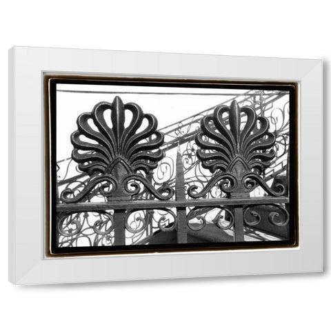 Wrought Iron Elegance I White Modern Wood Framed Art Print by DeNardo, Laura