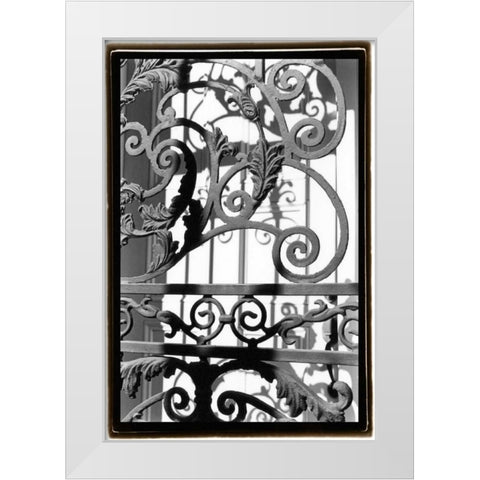 Wrought Iron Elegance II White Modern Wood Framed Art Print by DeNardo, Laura