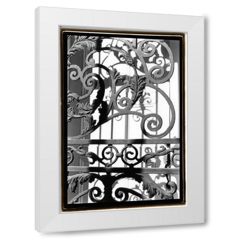 Wrought Iron Elegance II White Modern Wood Framed Art Print by DeNardo, Laura