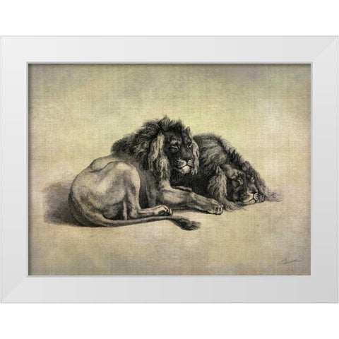Big Cats IV White Modern Wood Framed Art Print by Butler, John