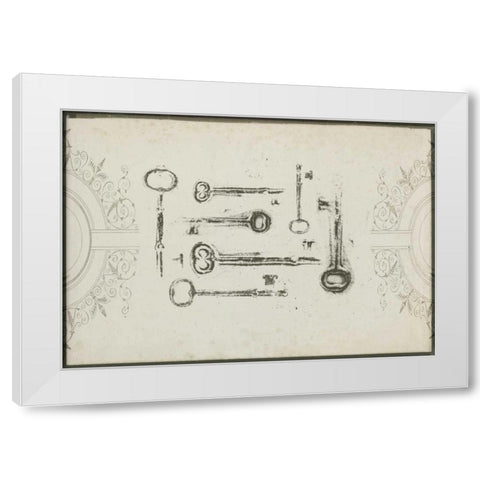 Keepsake Keys II White Modern Wood Framed Art Print by Goldberger, Jennifer