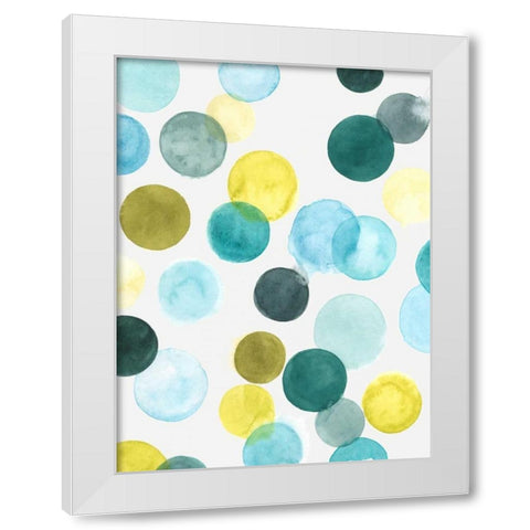 Aquatic Orbit I White Modern Wood Framed Art Print by Vess, June Erica