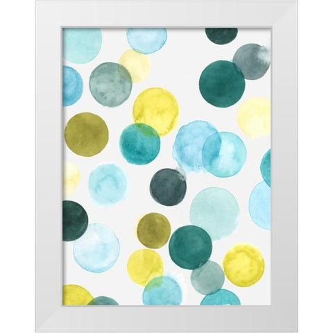 Aquatic Orbit I White Modern Wood Framed Art Print by Vess, June Erica