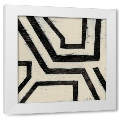 Hieroglyph III White Modern Wood Framed Art Print by Vess, June Erica