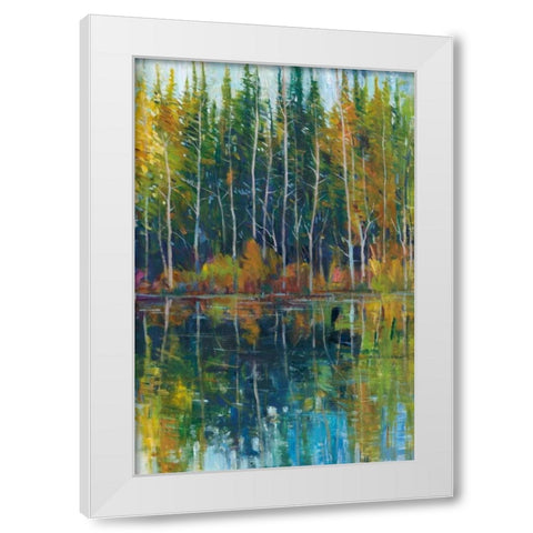 Pine Reflection I White Modern Wood Framed Art Print by OToole, Tim
