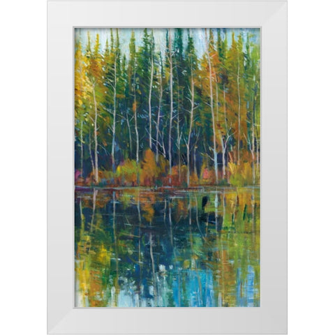 Pine Reflection I White Modern Wood Framed Art Print by OToole, Tim