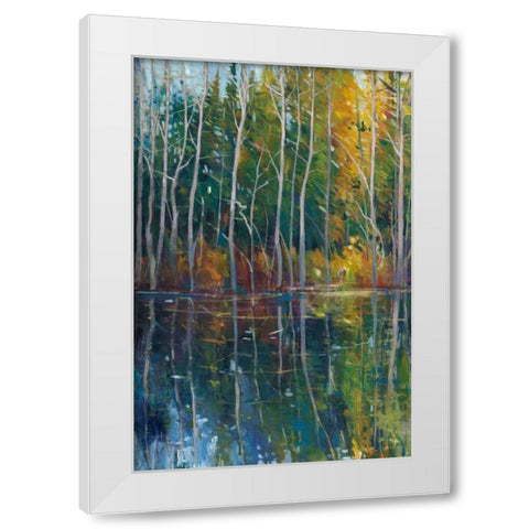 Pine Reflection II White Modern Wood Framed Art Print by OToole, Tim