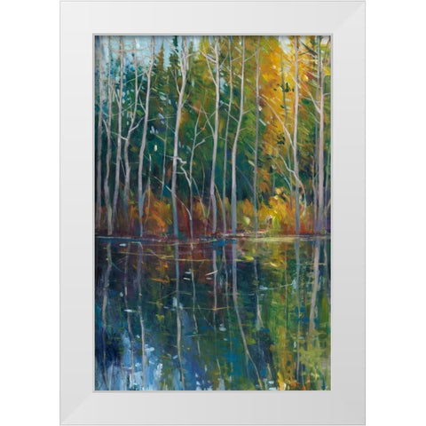 Pine Reflection II White Modern Wood Framed Art Print by OToole, Tim
