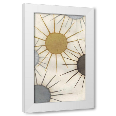 Starburst Triptych I White Modern Wood Framed Art Print by Vess, June Erica
