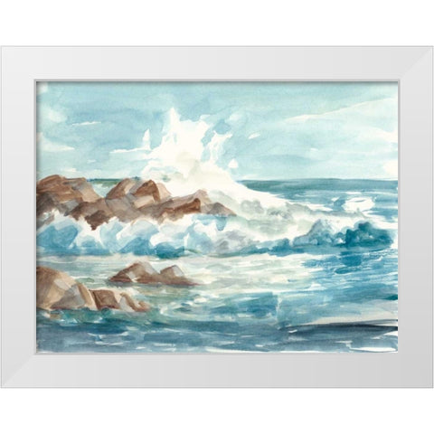 Coastal Watercolor I White Modern Wood Framed Art Print by Harper, Ethan