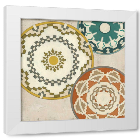 Basket Motif II White Modern Wood Framed Art Print by Vess, June Erica