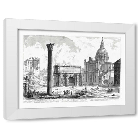 Arco de Settimo Severo White Modern Wood Framed Art Print by Piranesi