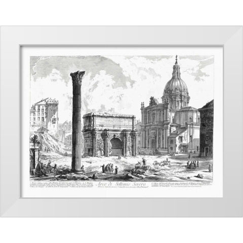 Arco de Settimo Severo White Modern Wood Framed Art Print by Piranesi