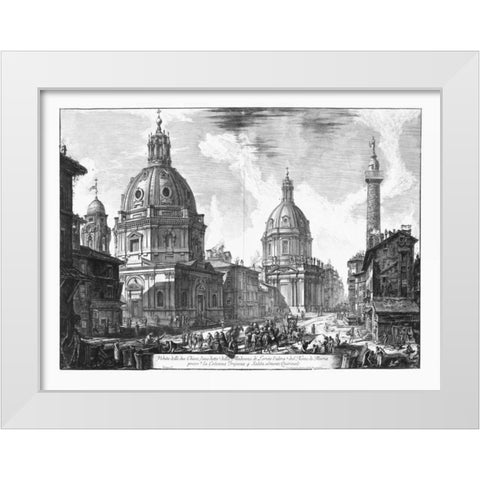 Veduta della du Chiese della Madonna White Modern Wood Framed Art Print by Piranesi