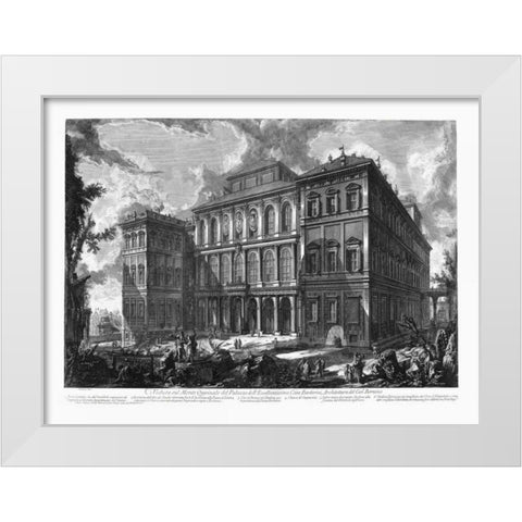 Veduta sul Monte Quirinale White Modern Wood Framed Art Print by Piranesi