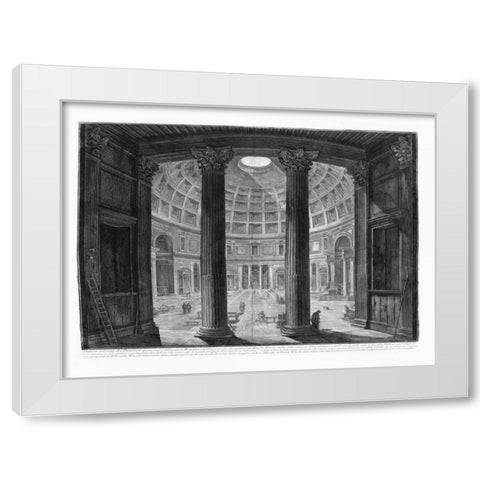 Veduta interna del Pantheon White Modern Wood Framed Art Print by Piranesi