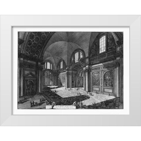Veduta interna della Chiesa della Madonna White Modern Wood Framed Art Print by Piranesi