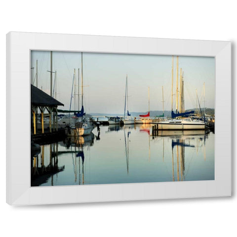 Marina Sundown I White Modern Wood Framed Art Print by Head, Danny