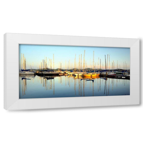 Marina Sundown III White Modern Wood Framed Art Print by Head, Danny