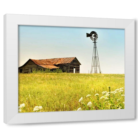 Simple Times White Modern Wood Framed Art Print by Head, Danny