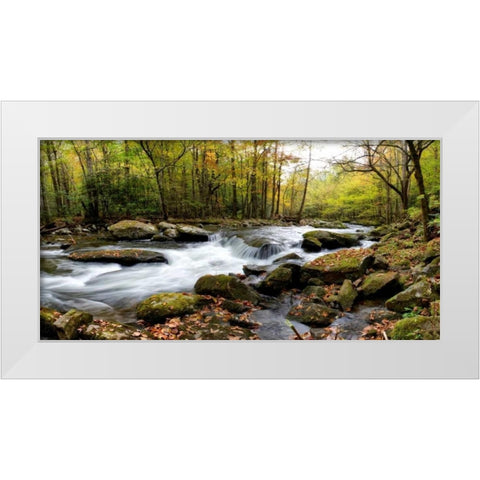 Over Flow Panorama White Modern Wood Framed Art Print by Head, Danny
