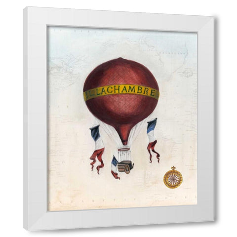 Vintage Hot Air Balloons III White Modern Wood Framed Art Print by McCavitt, Naomi