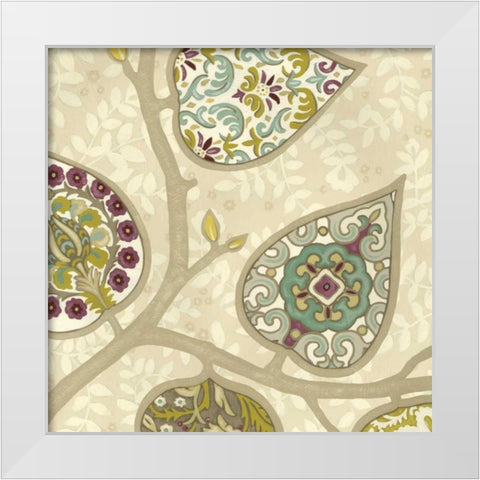 Patterns in Foliage III White Modern Wood Framed Art Print by Vess, June Erica