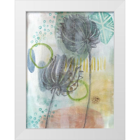 Seed Pod Composition IV White Modern Wood Framed Art Print by McCavitt, Naomi