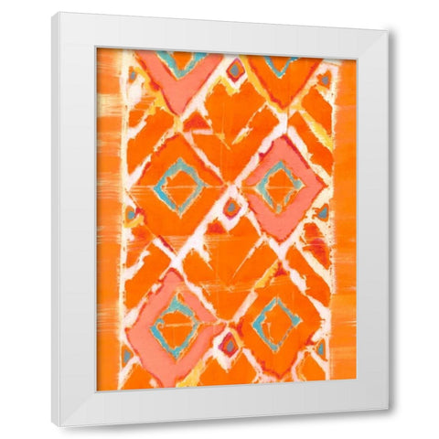 Orange Tribal II White Modern Wood Framed Art Print by Fuchs, Jodi