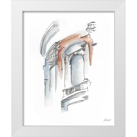 European Watercolor Sketches II White Modern Wood Framed Art Print by Harper, Ethan