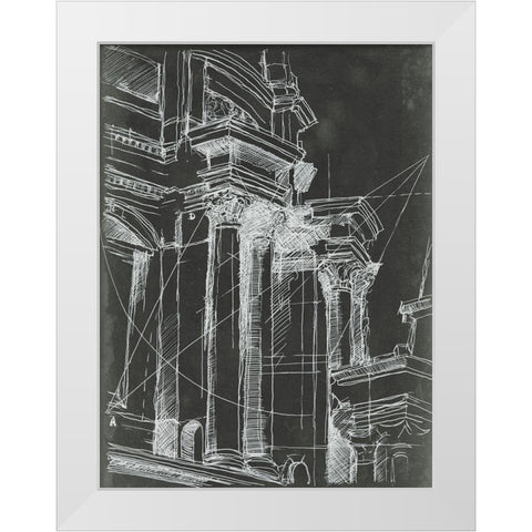 Architectural Schematic I White Modern Wood Framed Art Print by Harper, Ethan