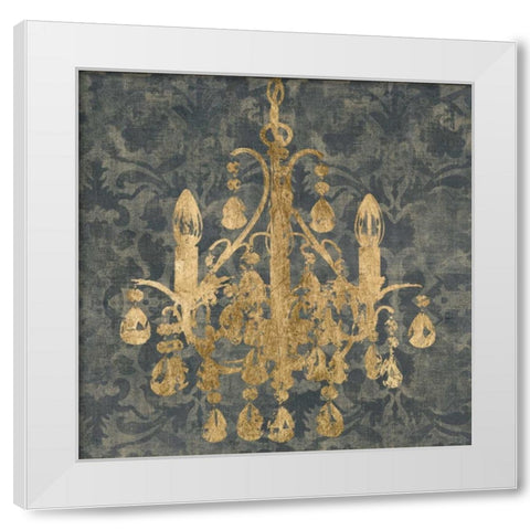 Gilt Chandelier I White Modern Wood Framed Art Print by Goldberger, Jennifer