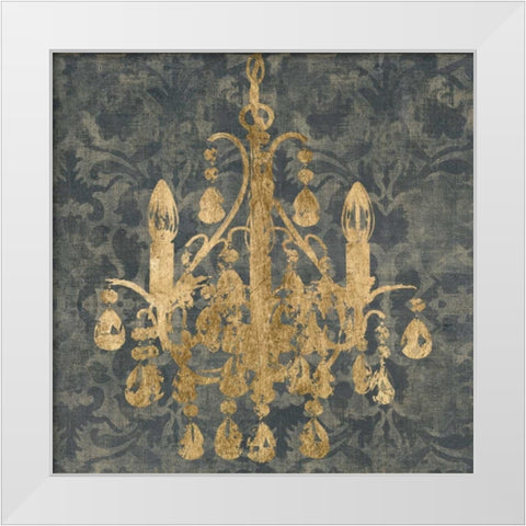 Gilt Chandelier I White Modern Wood Framed Art Print by Goldberger, Jennifer