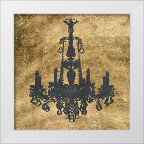 Gilt Chandelier VI White Modern Wood Framed Art Print by Goldberger, Jennifer