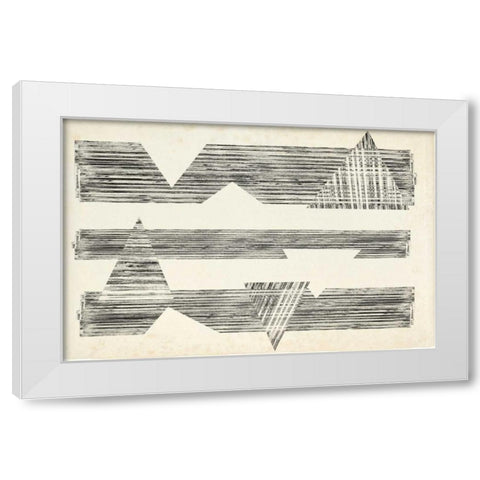 Stagger Triangles I White Modern Wood Framed Art Print by Goldberger, Jennifer